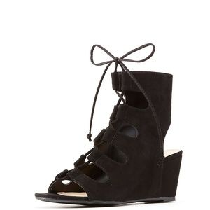 Lace-Up Wedge - Black